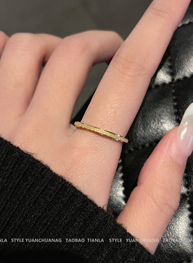 足金质感满天星黄金戒指女