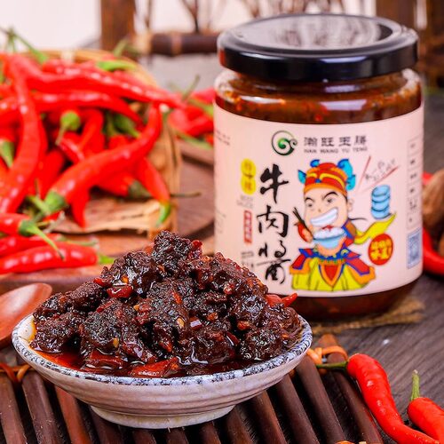 4瓶瀚旺玉腾牛肉酱拌饭酱自制手工香辣下饭酱特辣暴下饭菜辣椒酱 - 图3