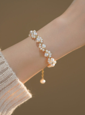 淡水珍珠手链女款轻奢小众高级感新中式手串手工制作猫爪手链