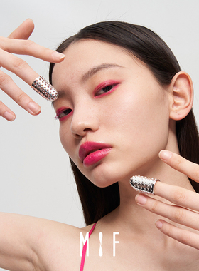 MIF 云端情人系列 镂空爱心指套戒指原创指甲戒2022新款潮流配饰
