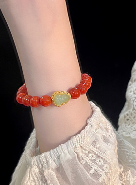 小红书同款合成南红琉璃葫芦手链