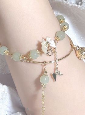 贝蝴蝶串珠手链手镯套装新中式轻