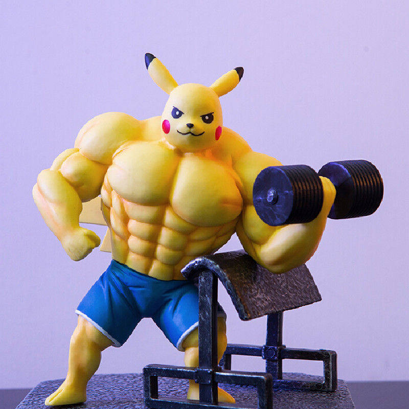 宝可梦健身肌肉手办宠物小精灵 fo 肌肉 健身 宝可梦 皮卡丘 举哑
