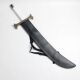 One Piece Hawkeye Black Knife Mihawk's same black knife Night Qibukai Hawkeye's Knife cos anime wooden leather sheath