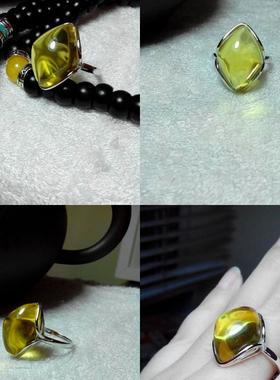 纯银镀黄金活口菱形戒指空托