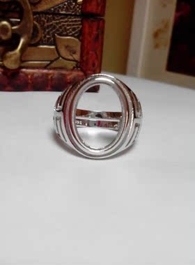 镀白金男女款活口镂空图形戒指托