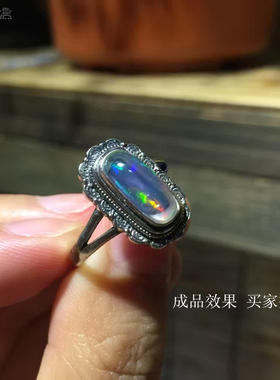 纯银尼泊尔风格细长女款戒指空托