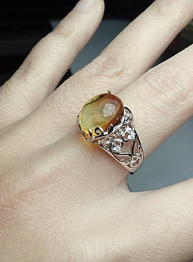 花枝925银镀白金活口戒指托