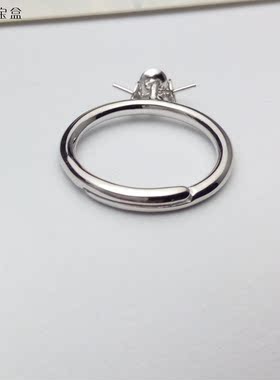 纯银纯银珍珠活口戒指托