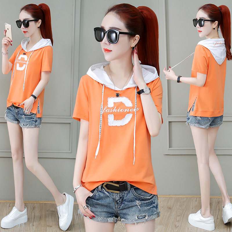 带帽短袖2020年夏季新款韩版宽松 婉奢T恤