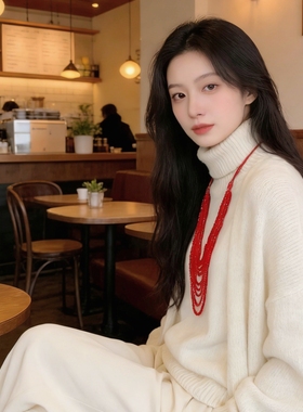 新年红色多层长项链本命年氛围感