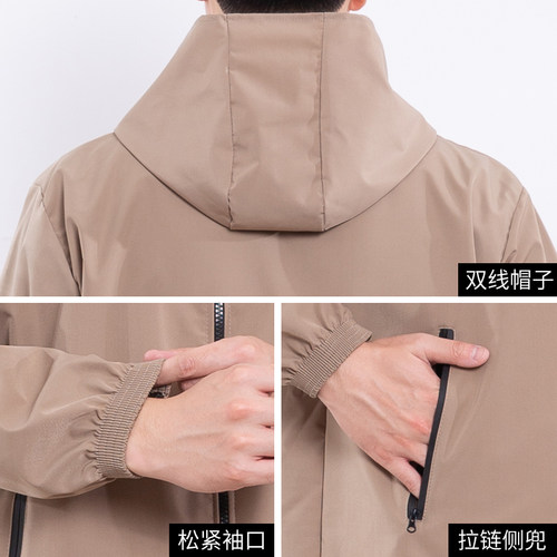 升级风衣品质时装罩衣防水防污大人护衣外套厨房防油男女工作服褂 - 图2