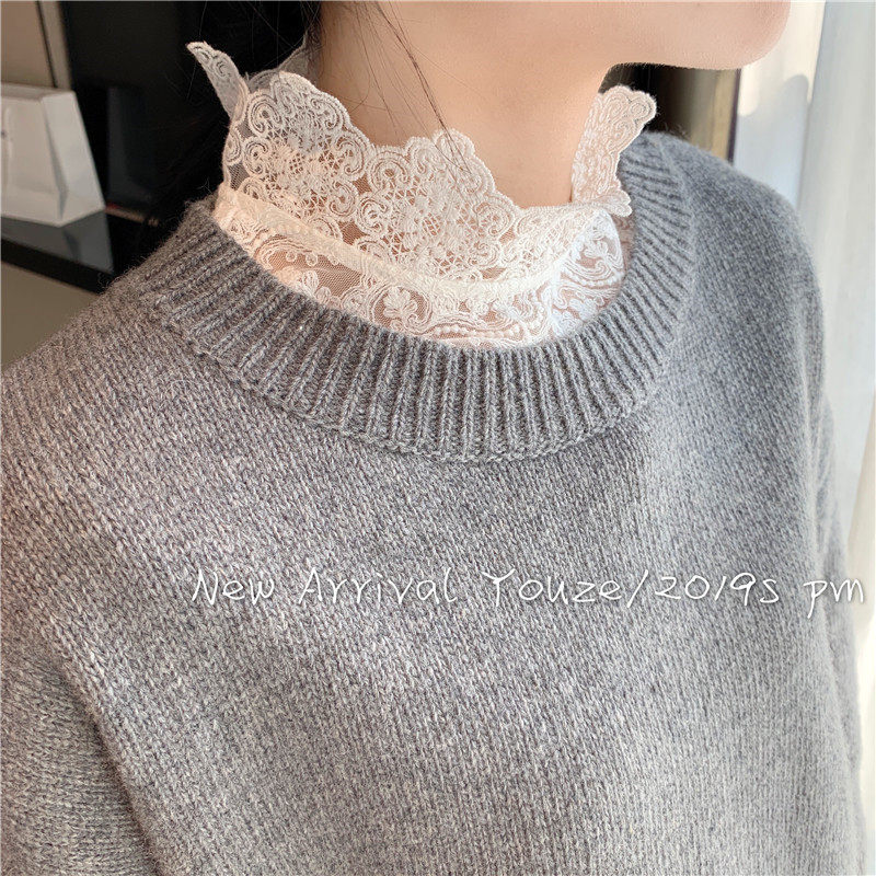 蕾丝2020秋冬新款洋气网纱长袖小衫 谷蝶服饰蕾丝衫/雪纺衫