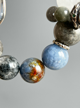 「ORIGINAL向云端·山川海」初九水晶·蓝兔毛团 兔毛幽灵