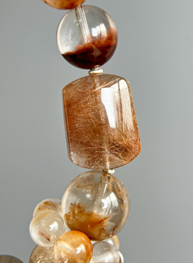 「ORIGINAL桃雾·弥浅」初九水晶·粉兔毛发晶