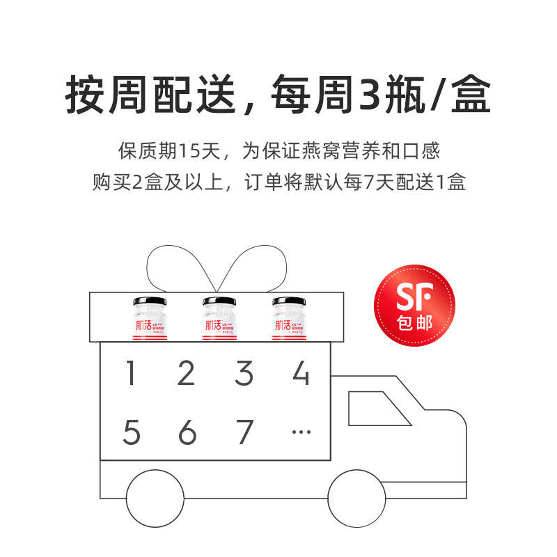 肌活6系鲜炖75g*12瓶不加糖燕窝 肌活即食燕窝