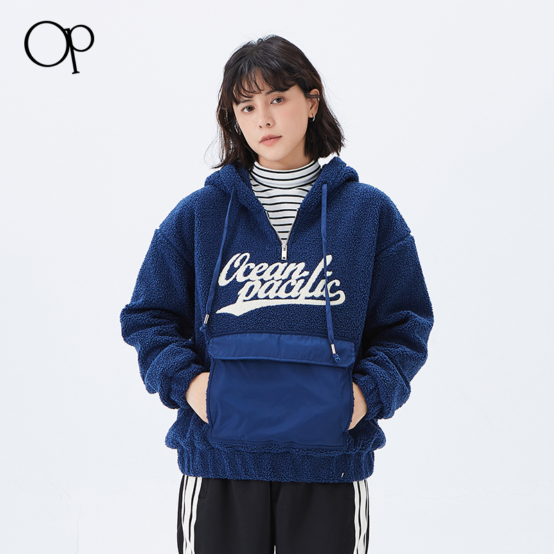 OceanPacific 男女款加绒加厚卫衣宽松情侣外套