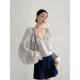ເສື້ອຢືດ chiffon ຄໍລາຍລາຍລາຍດອກທີ່ປັບແຕ່ງເອງຂອງ Xu Dalian ໃນລະດູຮ້ອນຂອງຜູ້ຍິງໃນລະດູຮ້ອນເສື້ອເຊີດແຂນຍາວທີ່ມີແຂນຍາວອ່ອນໆ.