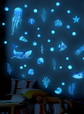 海洋动物夜光星星卡通儿童房
