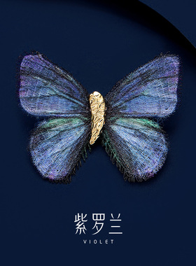 紫罗兰正版颜纹蝶胸针