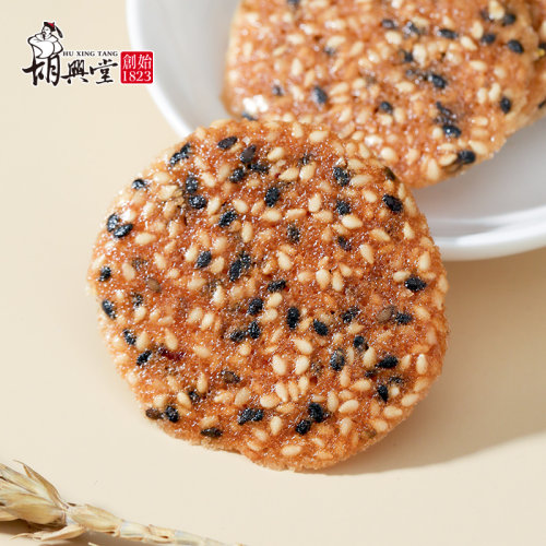 胡兴堂黑白芝麻饼早餐代餐薄饼芝片酥孕妇解馋小吃休闲零食糕点 - 图0