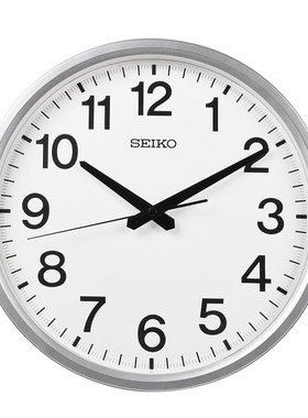 SEIKO日本精工12英寸钟表现代日式简约家用客厅卧室银色挂钟