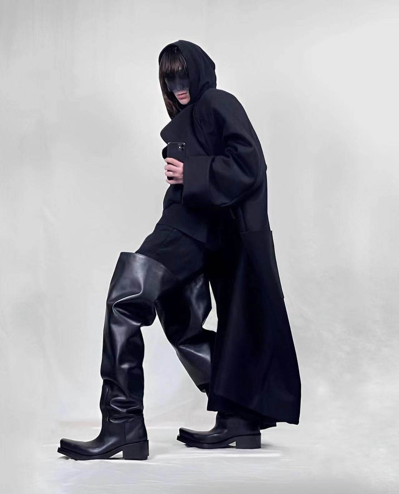 Balenciaga Santiago Over-the-Knee Leather Boots