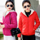 Small cotton-padded jacket and velvet hooded lamb trendy