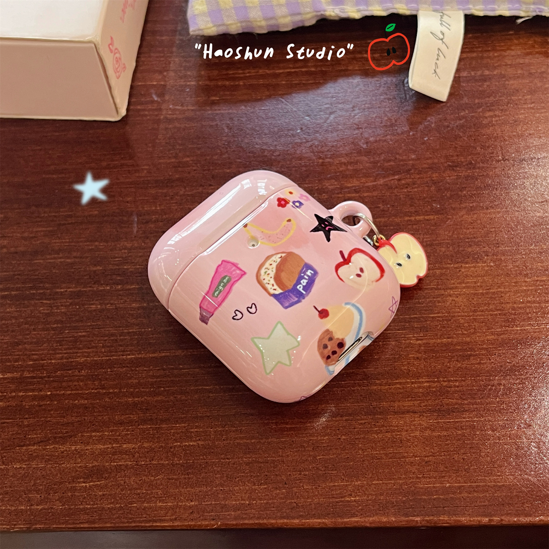 星星甜品适用于Airpodspro菲林光面耳机壳AirPods4耳机套aipods2/AirPodspro2苹果airpods3小众创意保护套 - 图2