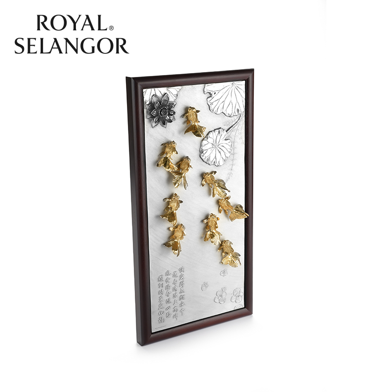 皇家雪兰莪ROYAL SELANGOR金鱼戏莲匾牌匾马来西亚手工锡制品挂件 - 图1
