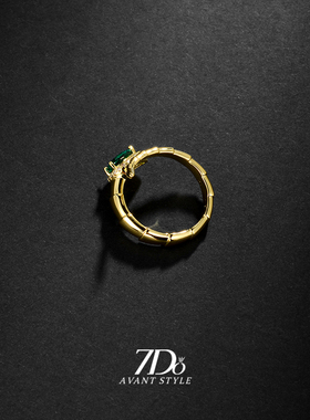 轻奢微镶锆石金蛇戒指女