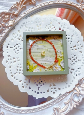 原创十二星座3mm极细珠子玛瑙石榴石14k包金爱心延长链水晶手链