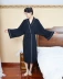 Áo ngủ nữ mùa xuân và mùa thu kimono pyjama áo tắm kích thước lớn nữ 200 pounds gợi cảm phần mỏng dài tay áo dài modal - Night Robe