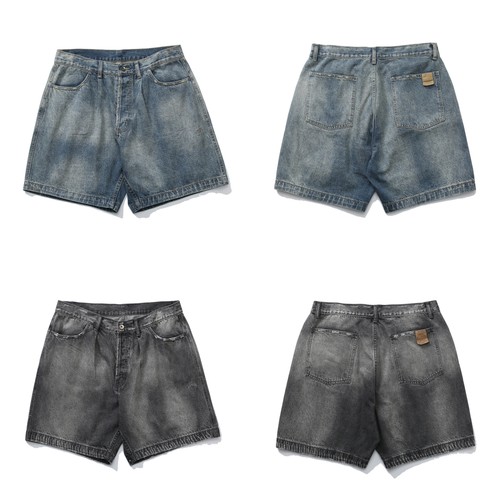 现货 MADNESS 余文乐同款 日系潮牌工装牛仔短裤宽松休闲裤子 - 图3