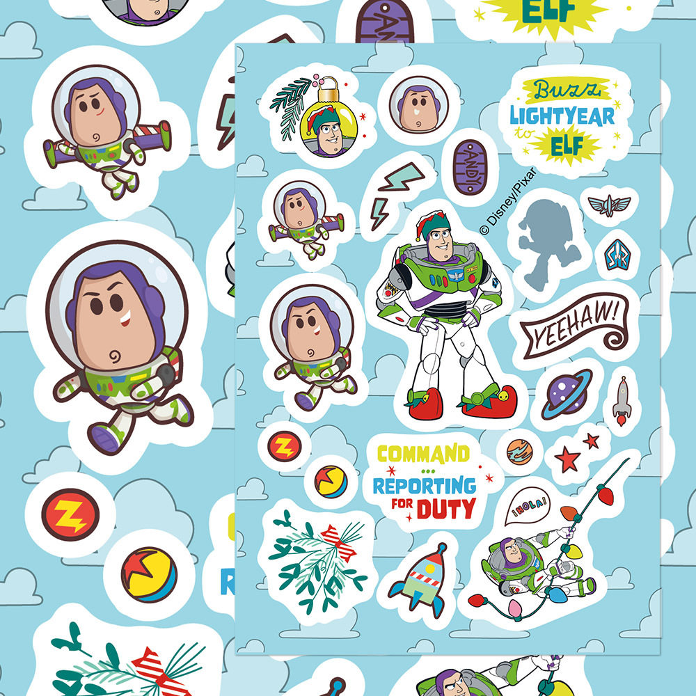 16张圣诞风玩具总动员拼图贴纸ins卡通可爱儿童玩具手工拼贴贴画,淘宝优惠券,粉丝福利购,淘宝优惠卷