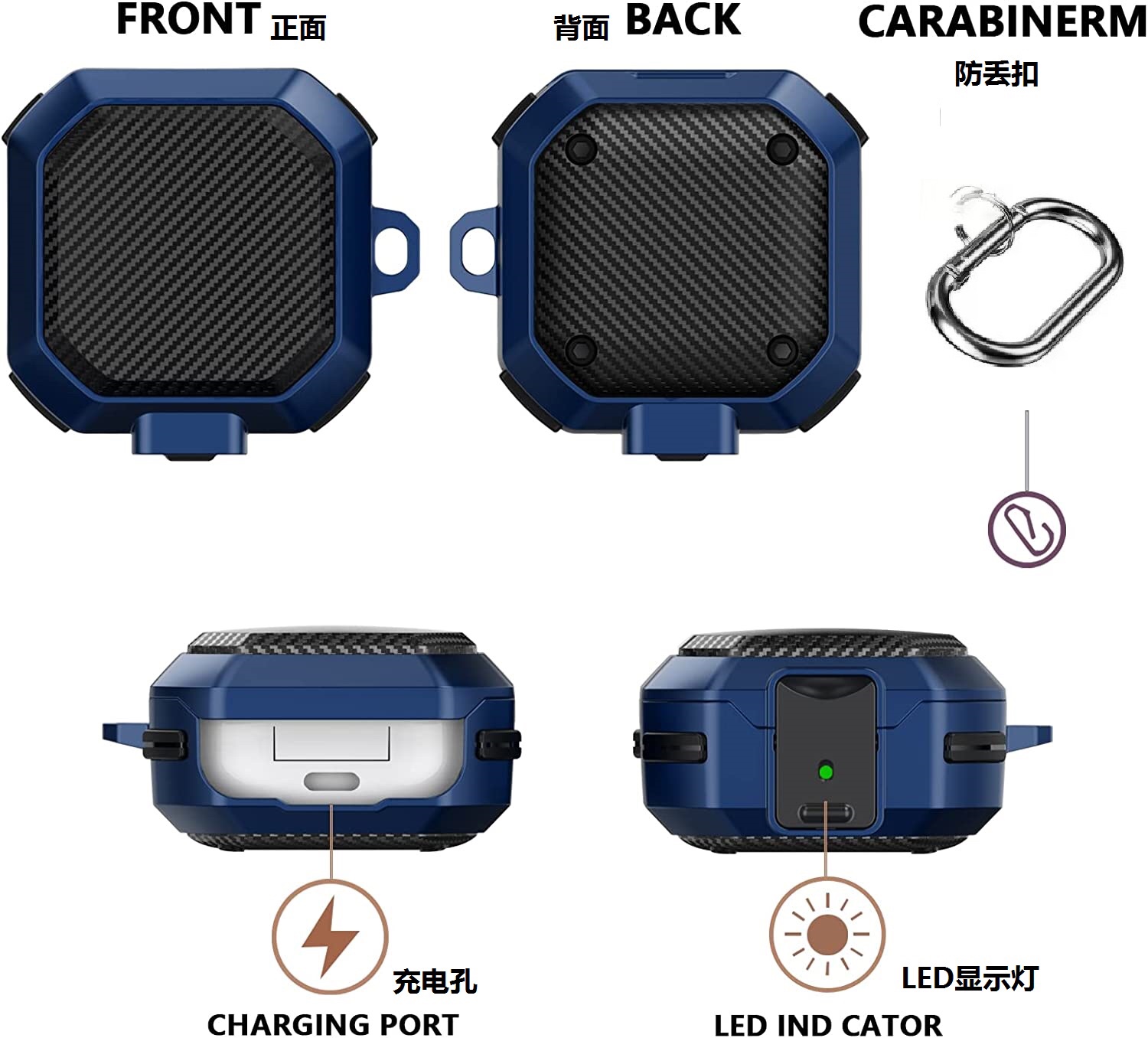 适用三星galaxy buds2保护套budspro耳机盒buds live保护壳碳纤维buds2Pro锁扣开关耳机套buds fe耳机壳