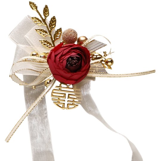 Flor de muñeca de la novia, flor de mano del grupo de la hermana de la dama de honor, alta calidad