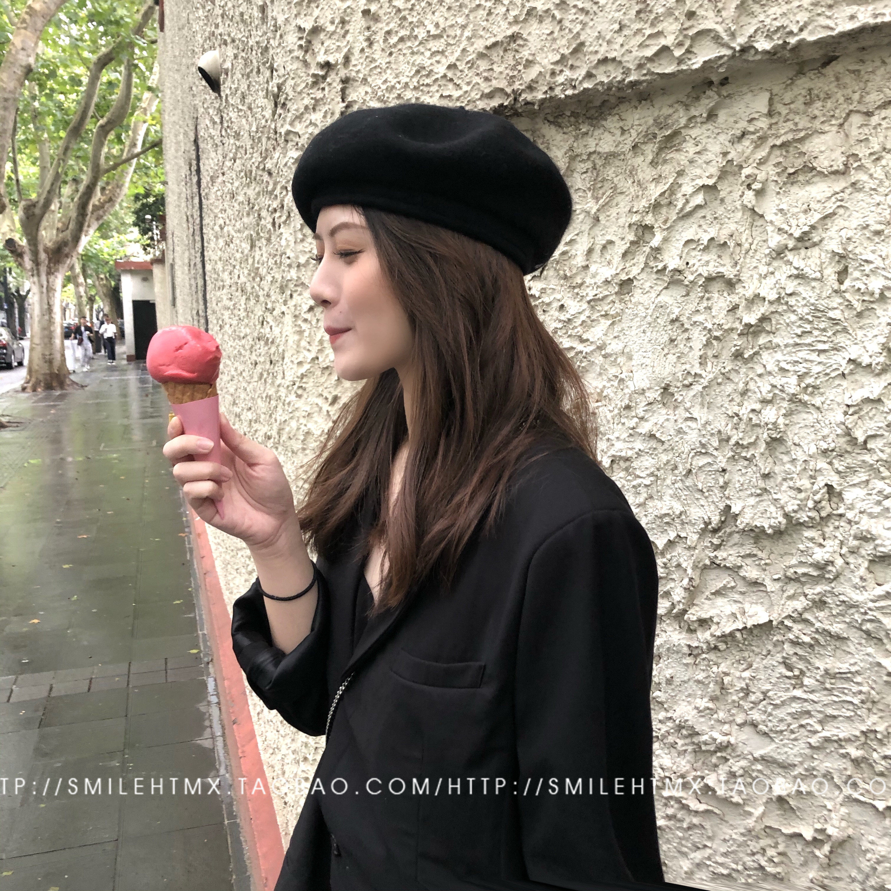 Internet celebrity wide-brimmed three-dimensional wool upgraded printmaker hat