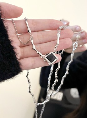 巴洛克珍珠项链夏甜酷锁骨链女