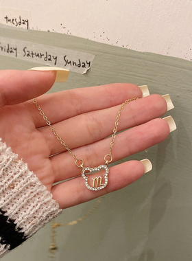 字母小熊新款网红INS潮个性项链