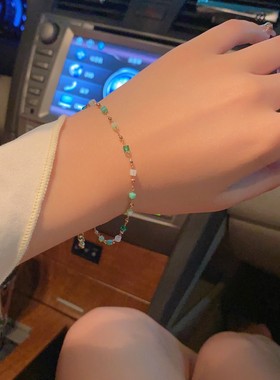 多巴胺彩色水晶项链女