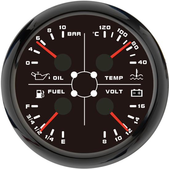 多功能游艇测汽车表电压表款压仪表通用燃油船用水温表仪油 - 图0