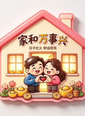 夫妻同心可爱亚克力磁吸冰箱贴