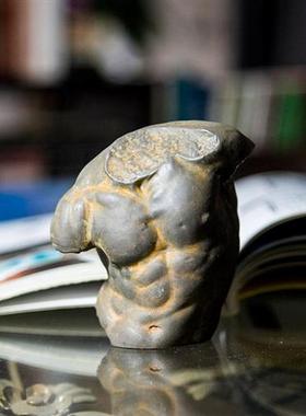 古希腊男性躯干欧式艺术桌面装饰人物小摆件仿铸铁雕塑手工装饰品