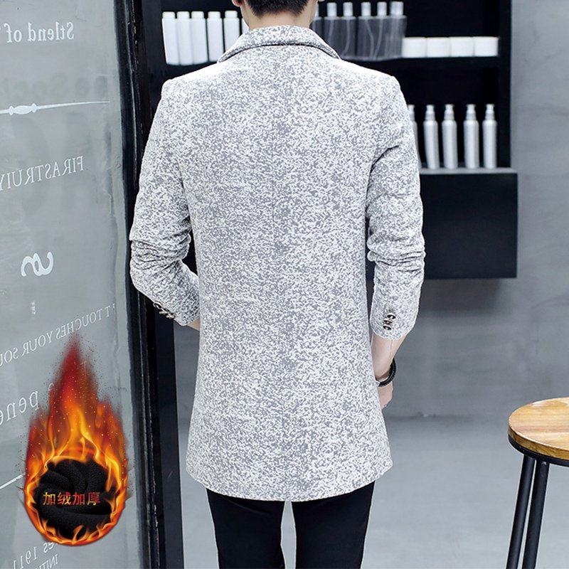 中长款男韩版2020新款秋冬季加绒 佐纳仕西服