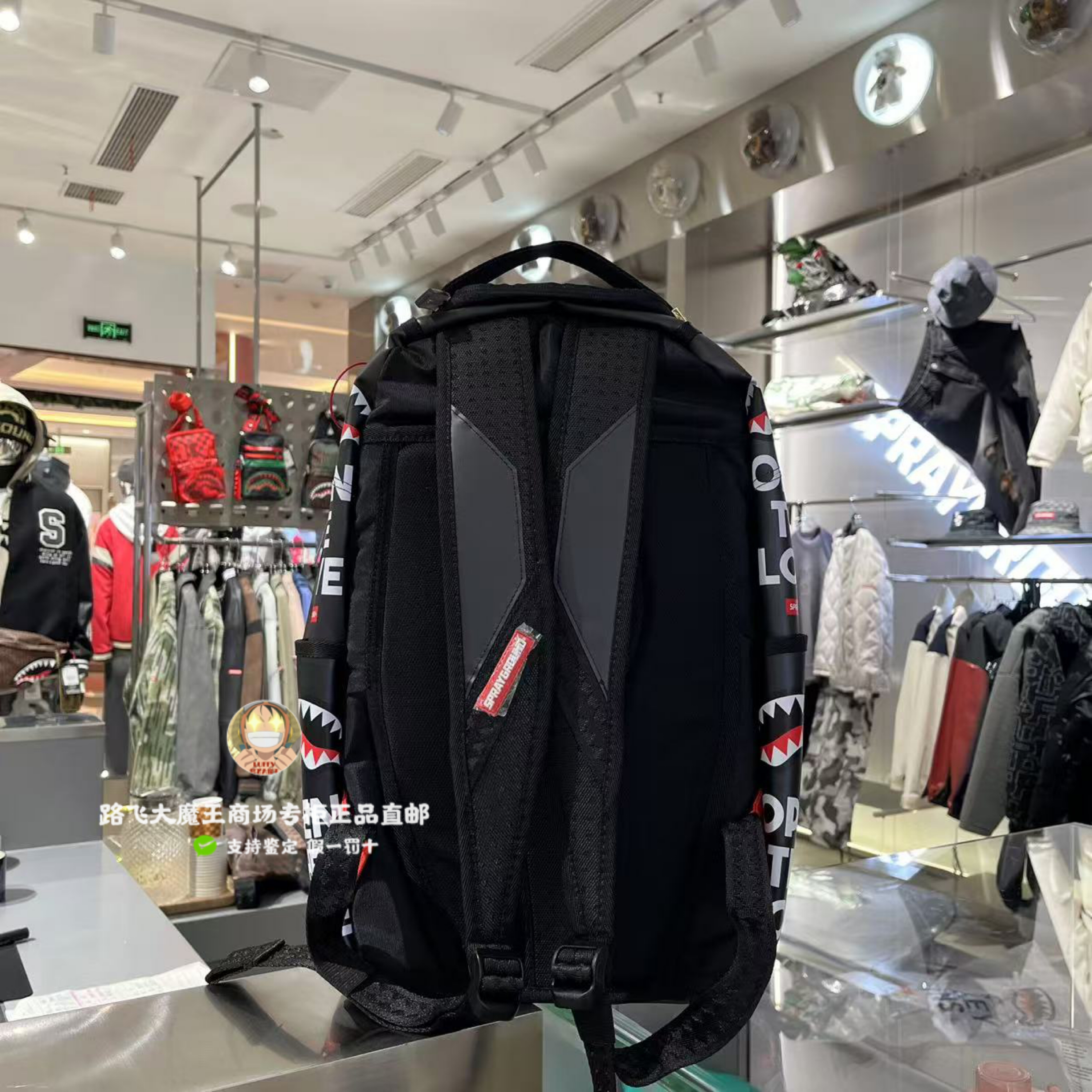 SprayGround专柜正品 双肩包W1015702男女透明包SG背包鲨鱼嘴书包 - 图0