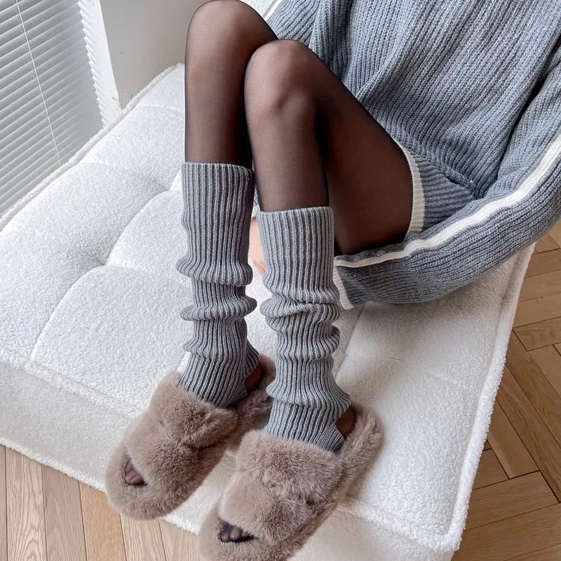 1/2pair Lolita Long Socks for Women Leg Warmers Knitted Stoc - 图0