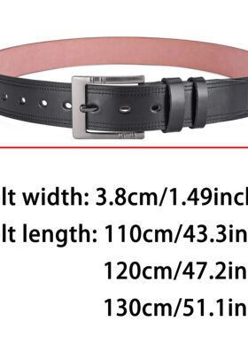 Genuine Leather For Men's High Quality Buckle Jeans Cowskin