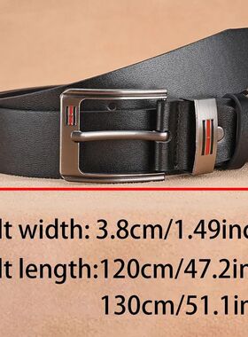 Genuine Leather For Men's High Quality Buckle Jeans Cowskin