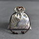 Hand-embroidered double-layer cotton and linen jewelry bag
